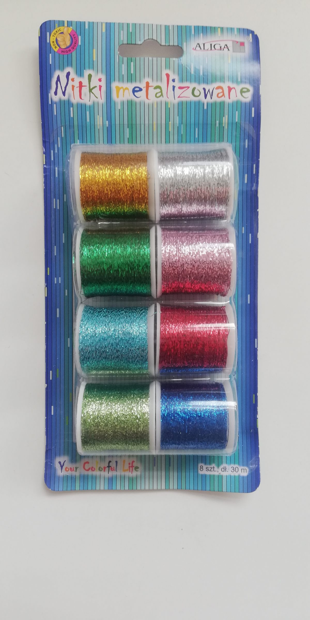 Nitki metalizowane DA-5146 30m 8 kolorów Aliga